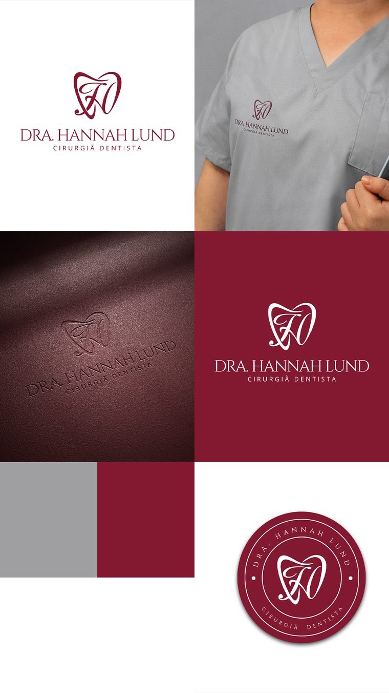 Identidade visual da Dra. Hannah Lund, cirurgiã dentista