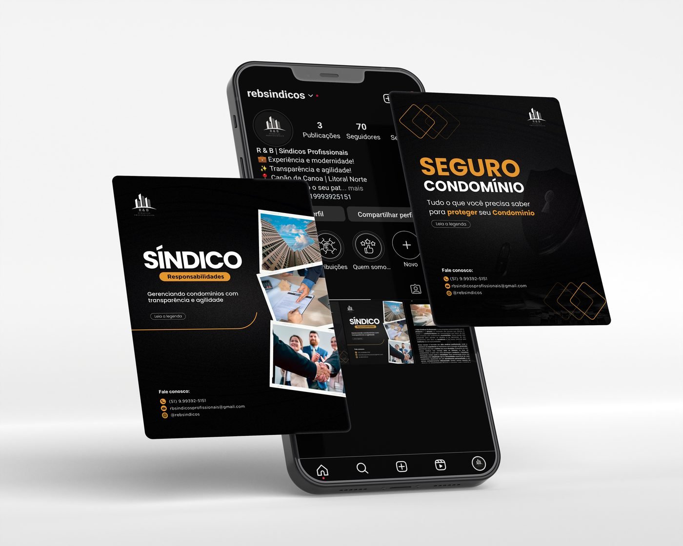 Social media da R&B Síndicos Profissionais
